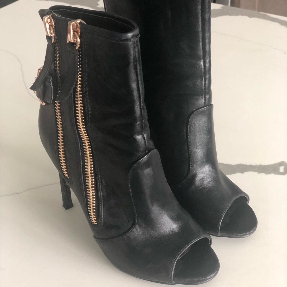 Black Open Toe Bootie